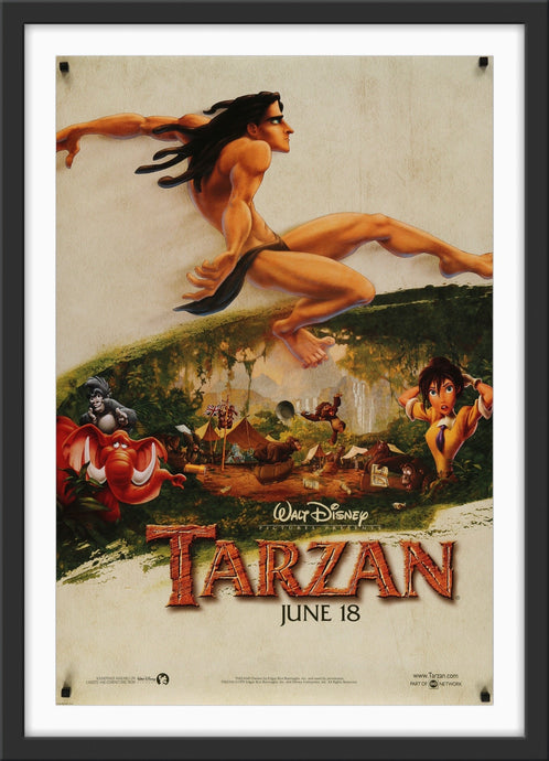 An original movie poster for the Disney film Tarzan