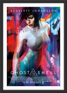An original movie poster for the Scarlett Johansson film Ghost In The Shell