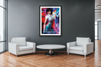 An original movie poster for the Scarlett Johansson film Ghost In The Shell