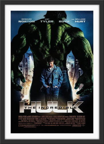 An original movie poster for the Marvel MCU film The Incredible Hulk
