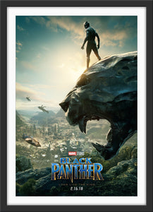 An original movie poster for the Marvel MCU film Black Panther starring Chadwick Boseman