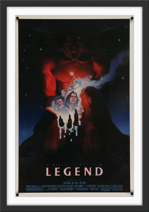 An original movie poster for the Tom Cruise film Legend