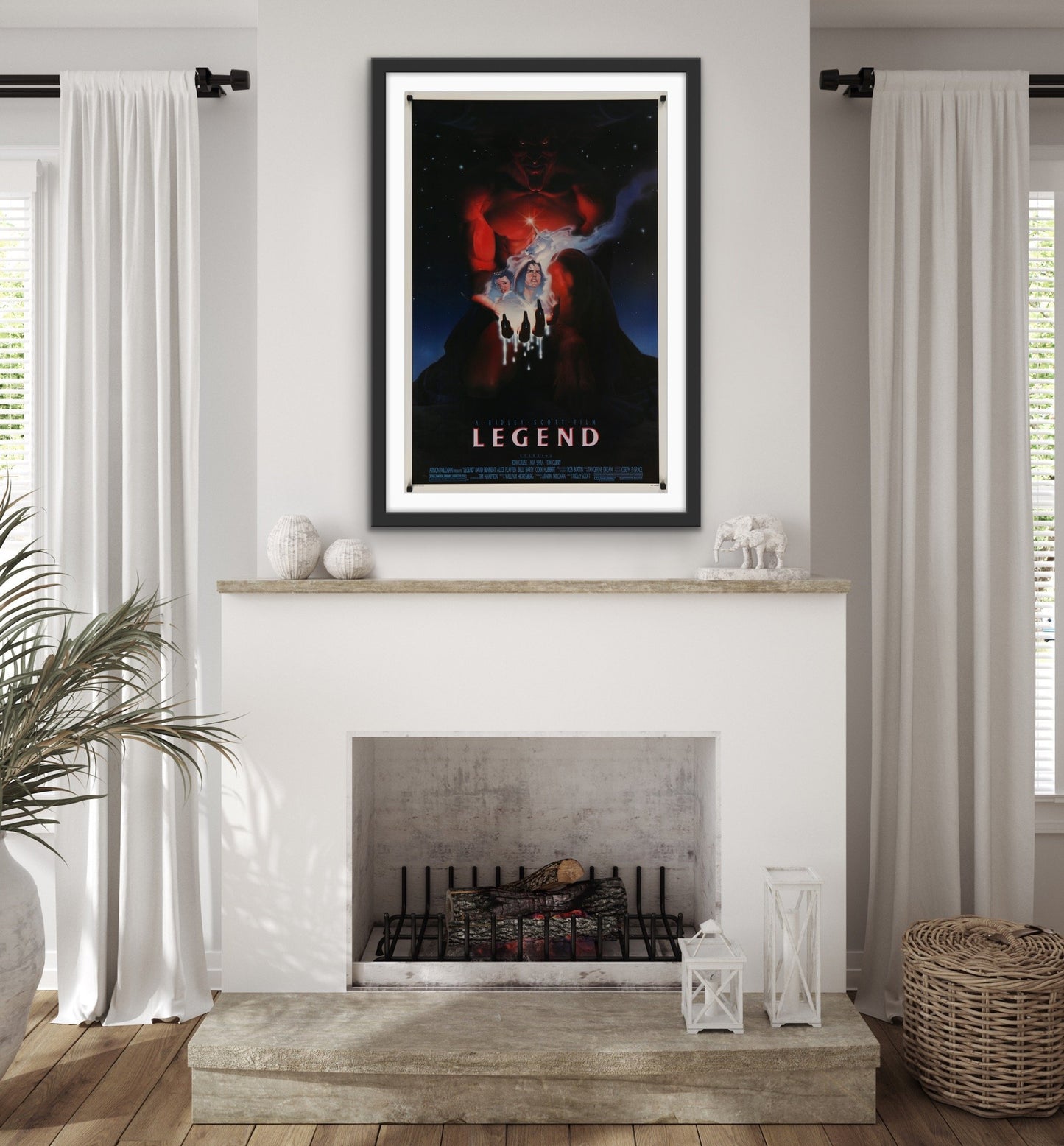 An original movie poster for the Tom Cruise film Legend
