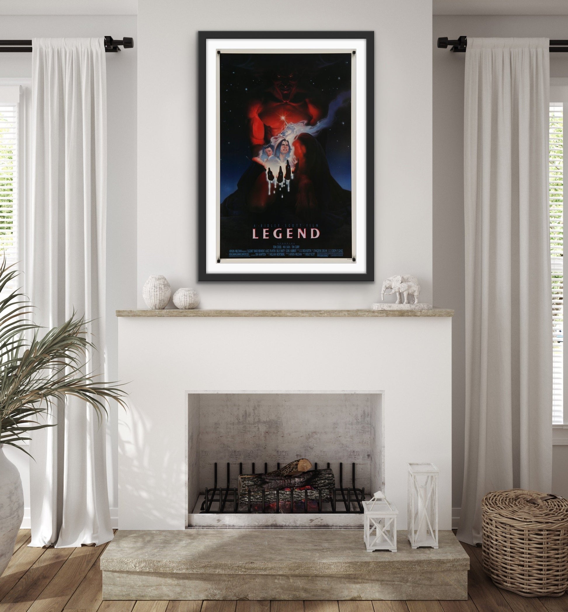 An original movie poster for the Tom Cruise film Legend