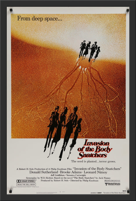 An original movie poster for the 1978 horror film Invasion of the Body Snatchers