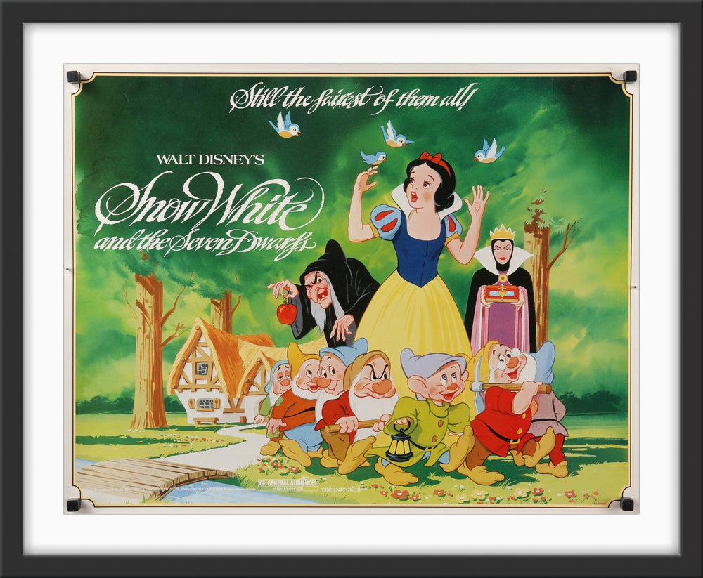 An original half sheet movie poster for the Walt Disney film Snow White and Seven Dwarfs