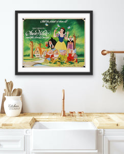 An original half sheet movie poster for the Walt Disney film Snow White and Seven Dwarfs