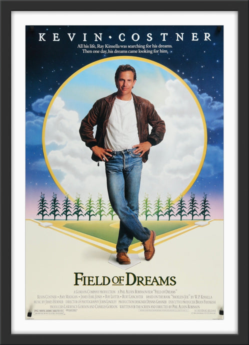 An original movie poster for the Kevin Costner film Field of Dreams