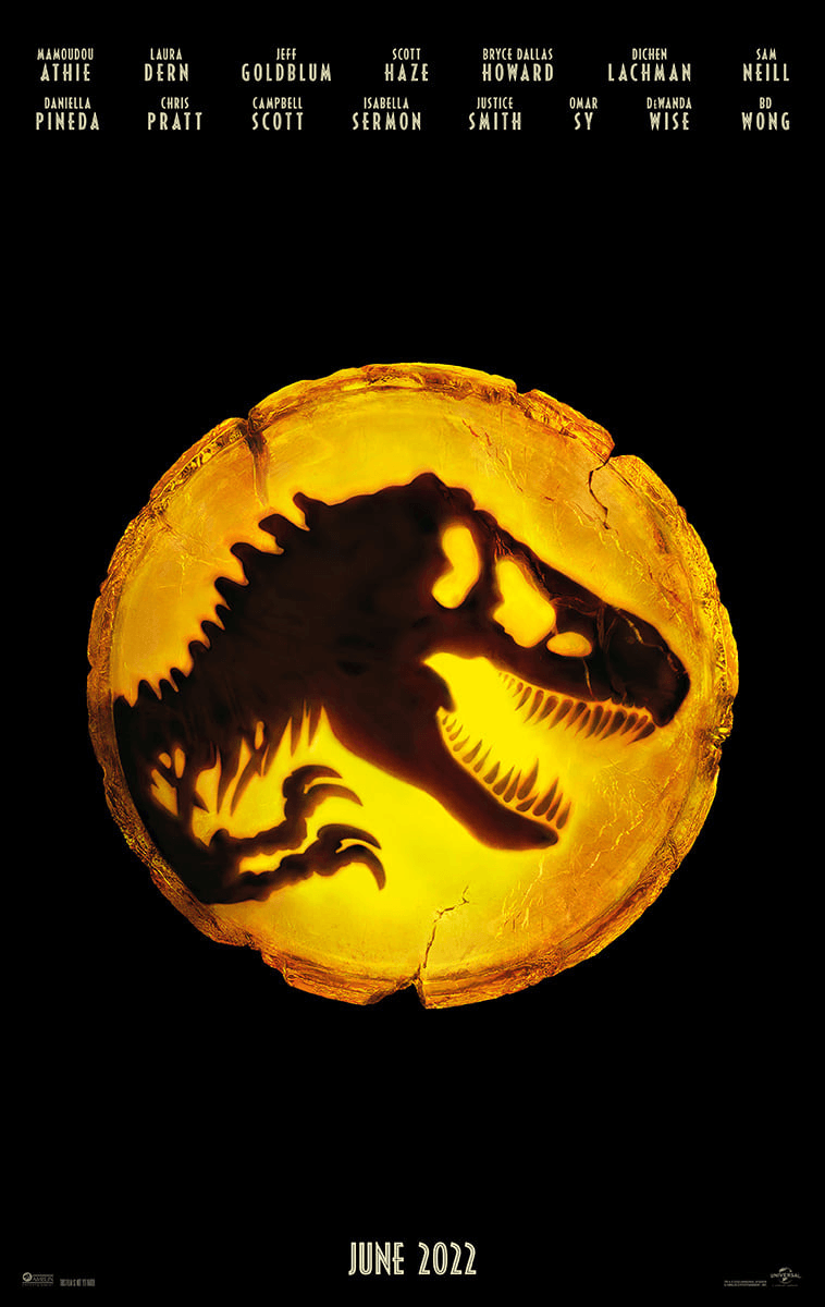 An original movie poster for the film Jurassic World: Dominion