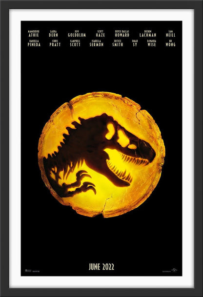 An original movie poster for the film Jurassic World: Dominion