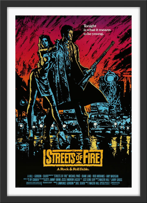 An original movie poster for the film Streets of Fire
