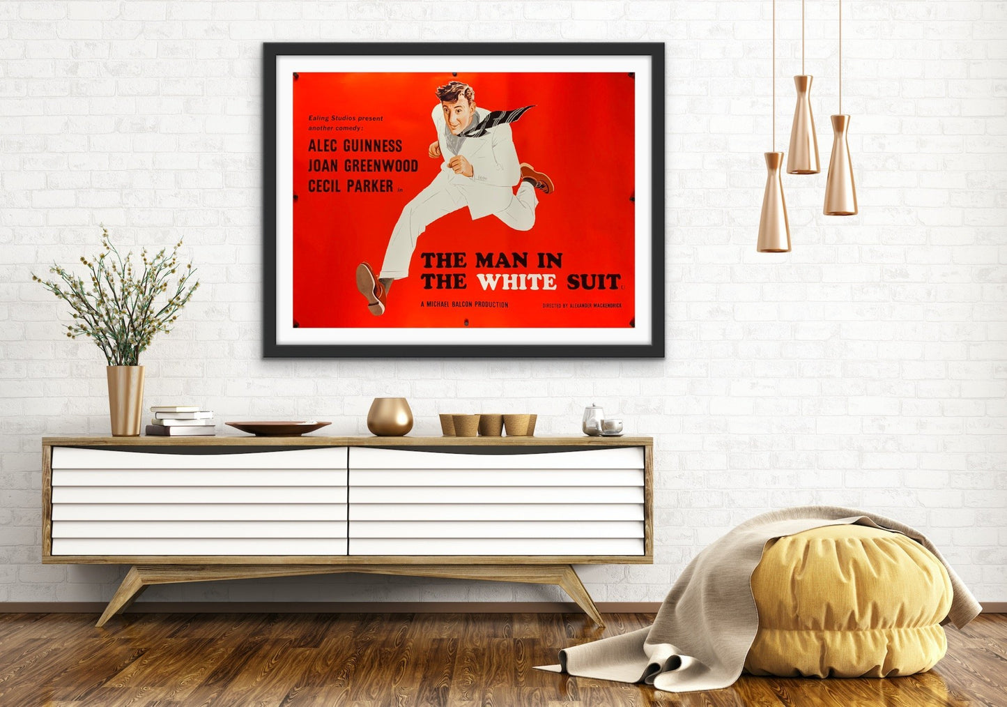 An original movie poster for the Ealing Studios comedy film The Man In The White Suit