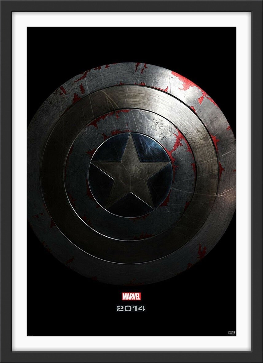 An original movie poster for the Marvel MCU film Captain America: The Winter Soldier
