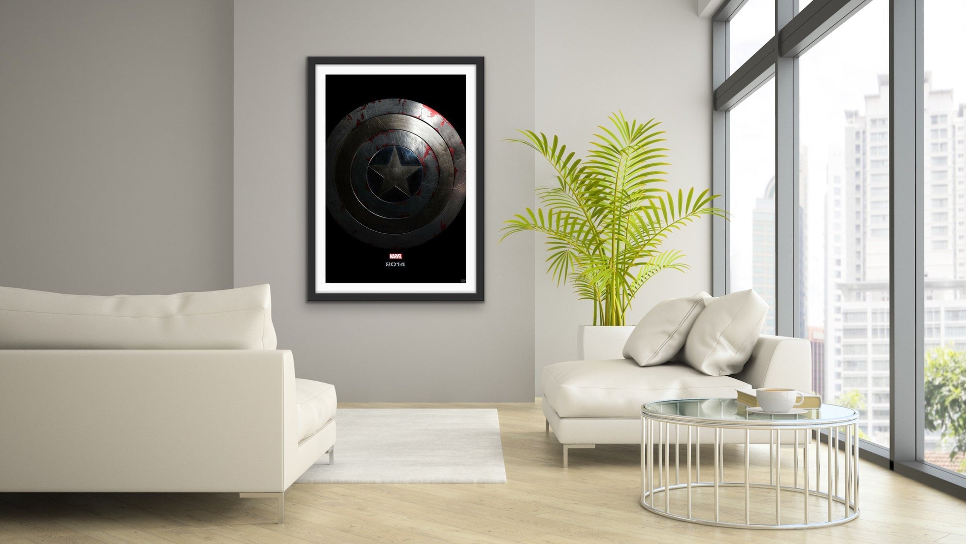 An original movie poster for the Marvel MCU film Captain America: The Winter Soldier