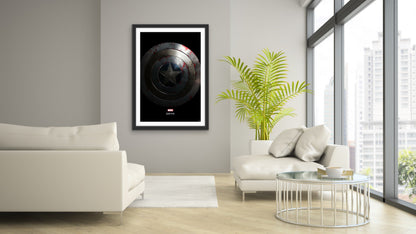 An original movie poster for the Marvel MCU film Captain America: The Winter Soldier