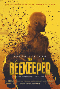 An original movie poster for the Jason Statham film The Beekeeper