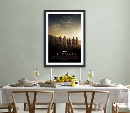 An original movie poster for the Marvel MCU film Eternals