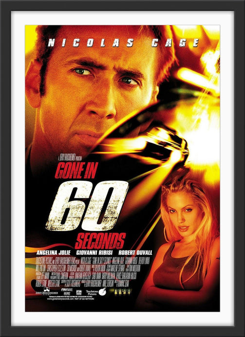 An original movie poster for the Nicholas Cage film Gone In 60 Seconds