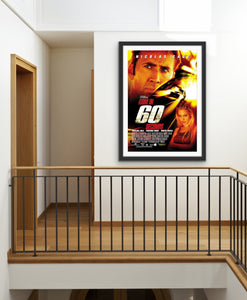 An original movie poster for the Nicholas Cage film Gone In 60 Seconds