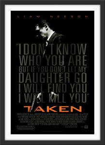 An original movie poster for the Liam Neeson film Taken