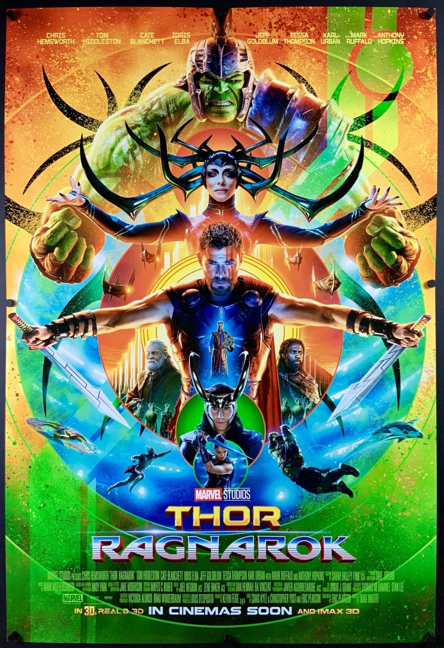 An original movie poster for the MCU / Marvel film Thor: Ragnarok