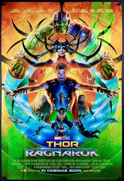 An original movie poster for the MCU / Marvel film Thor: Ragnarok