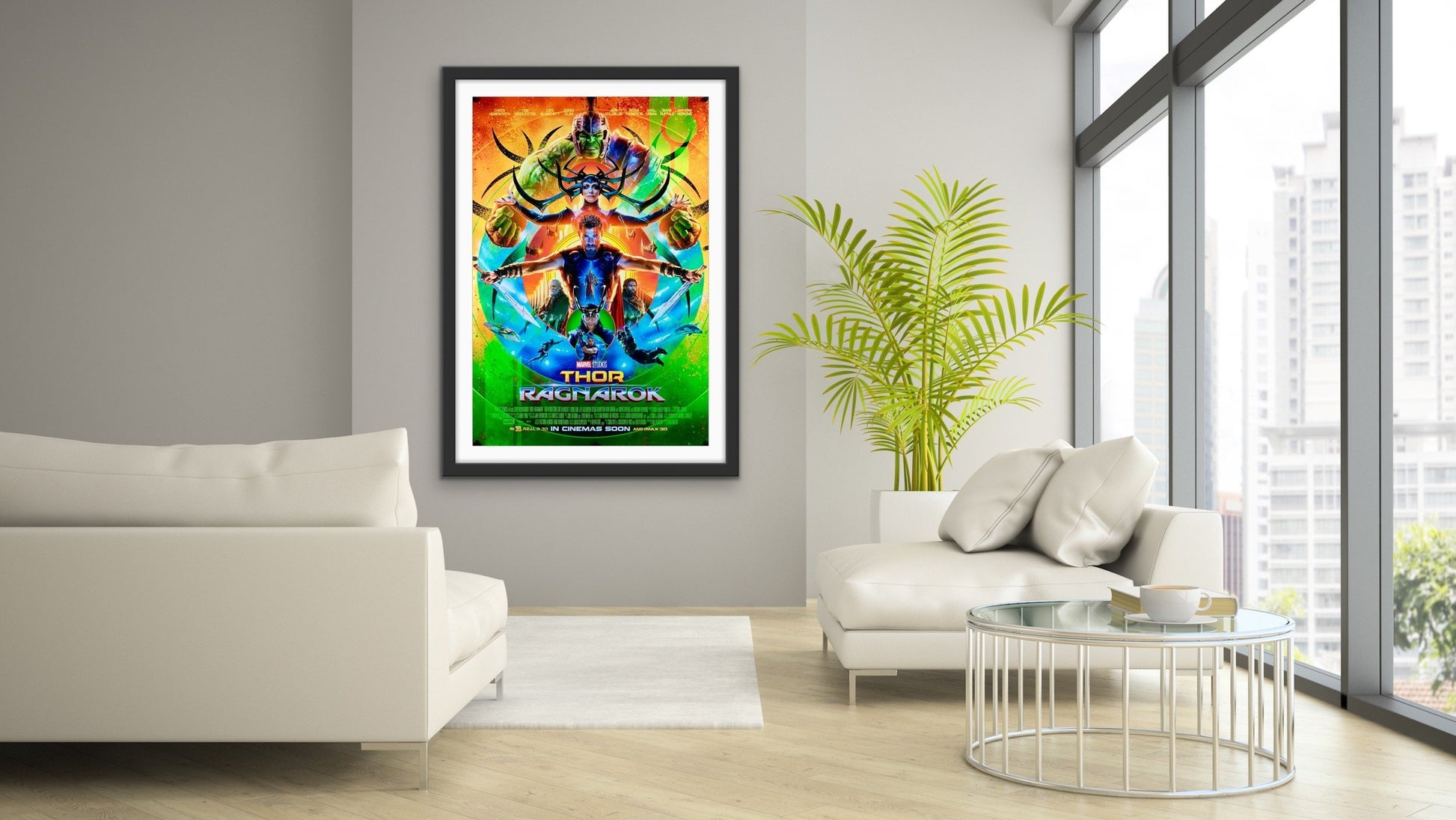 An original movie poster for the MCU / Marvel film Thor: Ragnarok