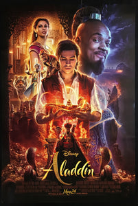 An original movie poster for the 2019 Disney film Aladdin