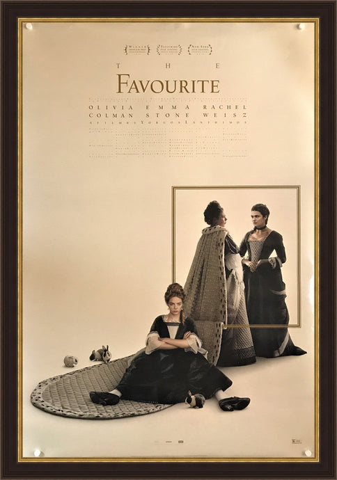 An original movie poster for the film The Favourite