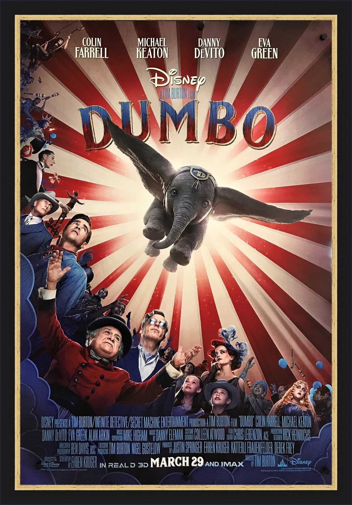 An original movie poster for the Disney film Dumbo