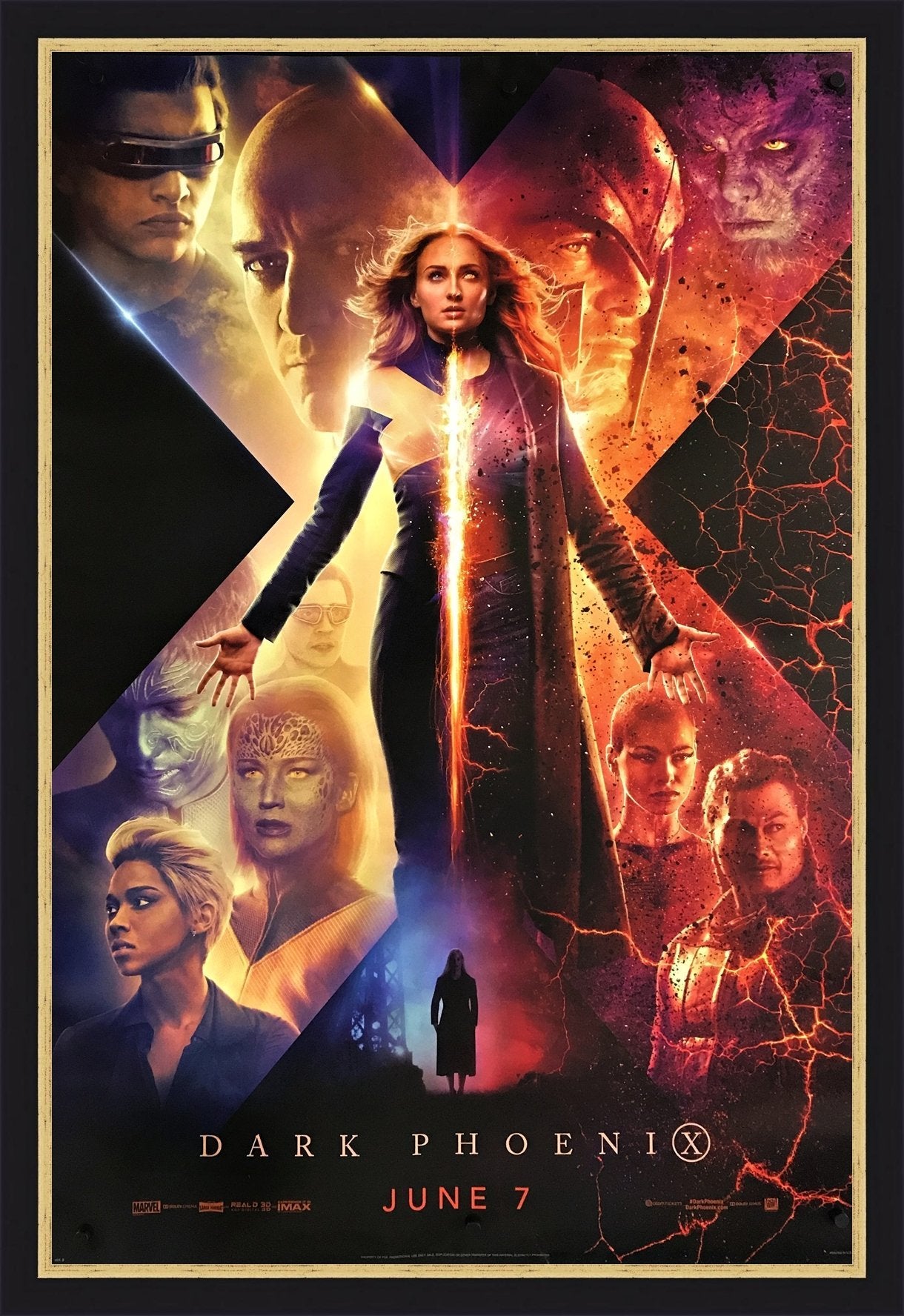 An original movie poster for the film Dark Phoenix