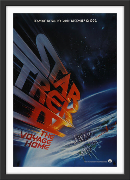 An original movie poster for the film Star Trek IV The Voyage Home