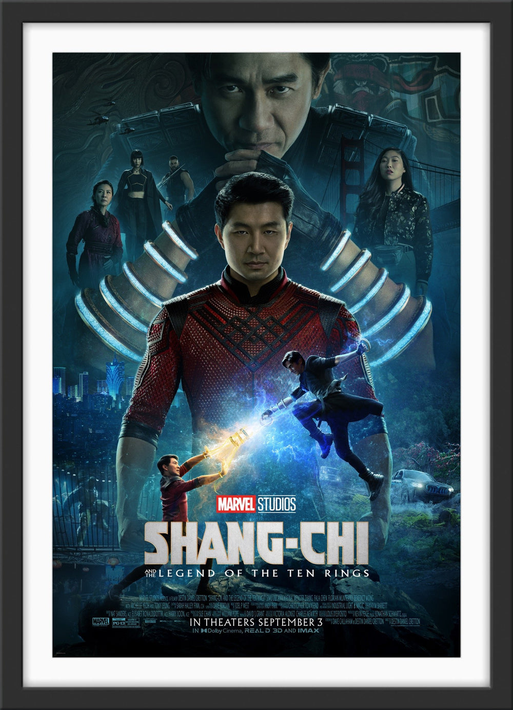 An original movie poster for the Marvel film Shang-Chi and the Legend of the Ten Rings