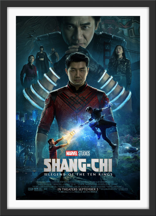 An original movie poster for the Marvel film Shang-Chi and the Legend of the Ten Rings