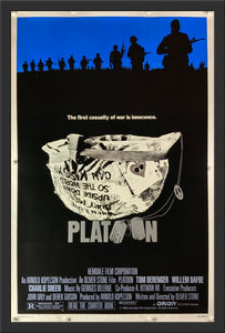 An original movie poster for the Oliver Stone film Platoon
