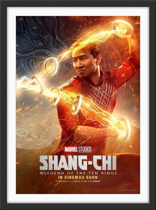 An original movie poster for the Marvel film Shang-Chi and the Legend of the Ten Rings