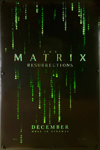 An original movie poster for the film The Matrix Resurrections