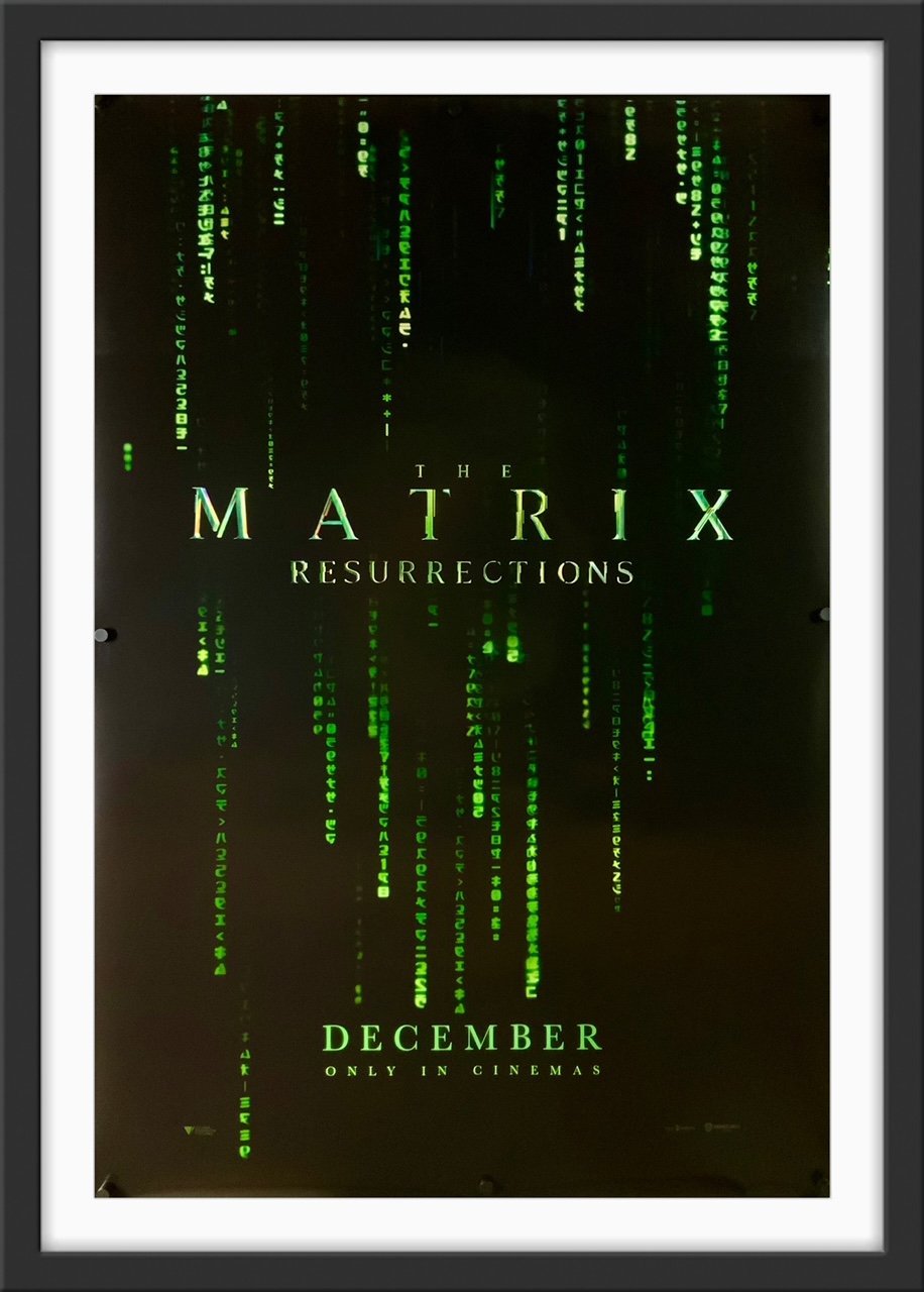An original movie poster for the film The Matrix Resurrections