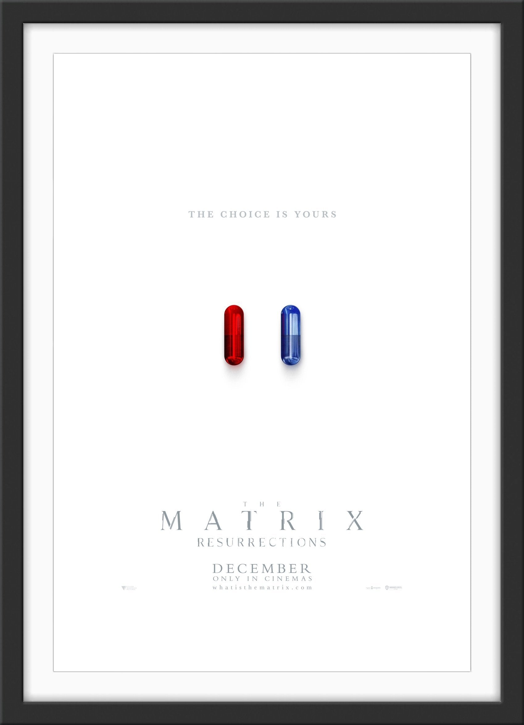 An original movie poster for the film The Matrix Resurrections
