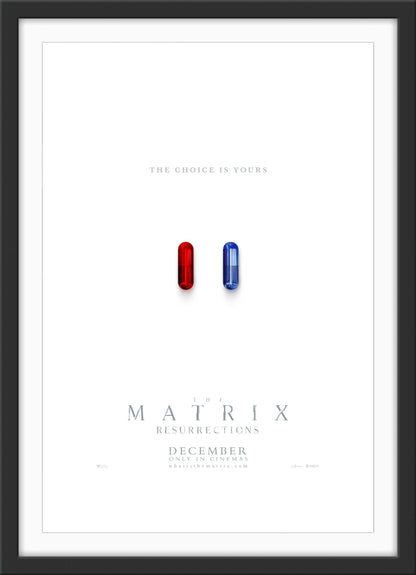 An original movie poster for the film The Matrix Resurrections