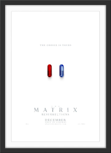 An original movie poster for the film The Matrix Resurrections