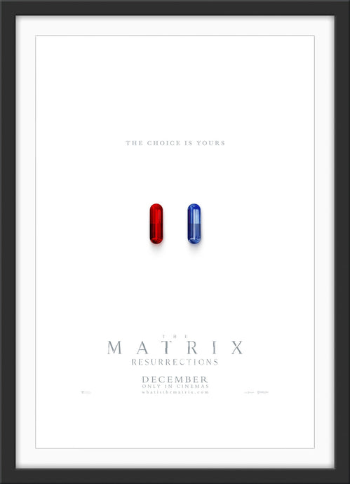 An original movie poster for the film The Matrix Resurrections