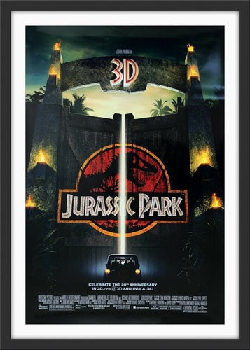An original movie poster for Steven Spielberg's Jurassic Park
