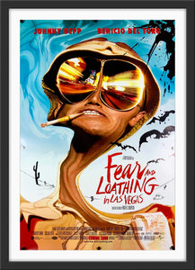 An original movie poster for the Terry Gilliam film Fear and Loathing in Las Vegas
