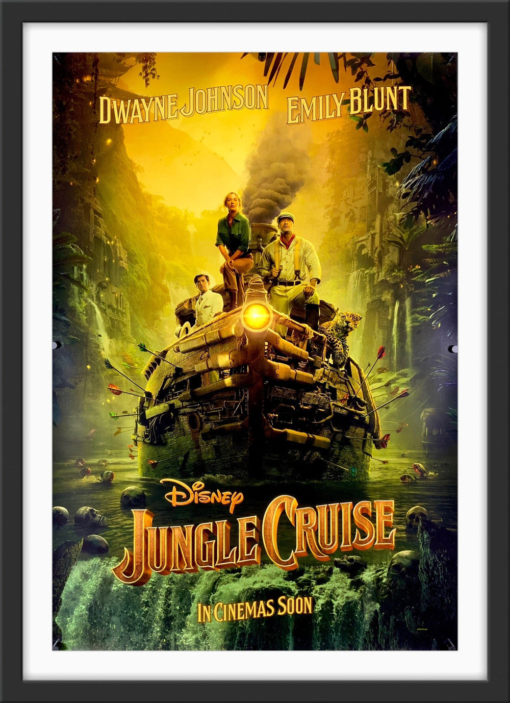 An original movie poster for the Disney film Jungle Cruise