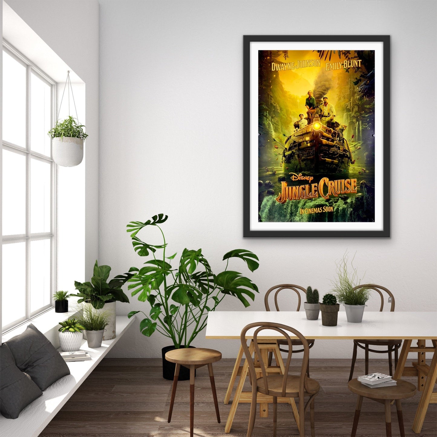 An original movie poster for the Disney film Jungle Cruise