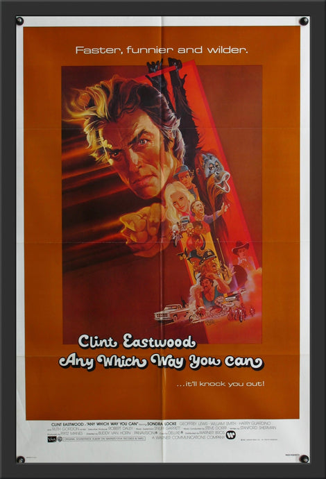 An original movie poster for the Clint Eastwood film Any Which Way You Can