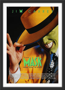An original movie poster for the Jim Carrey film The Mask