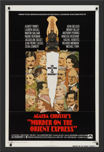 An original movie poster by Richard Amsel for the Agatha Christie film Murder on the Orient Express