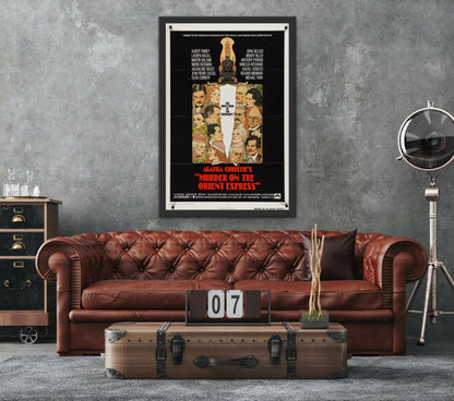 An original movie poster by Richard Amsel for the Agatha Christie film Murder on the Orient Express